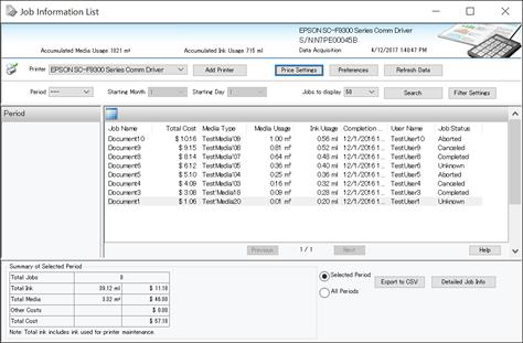 SureColor SC-F9300-LFP Accounting Tool