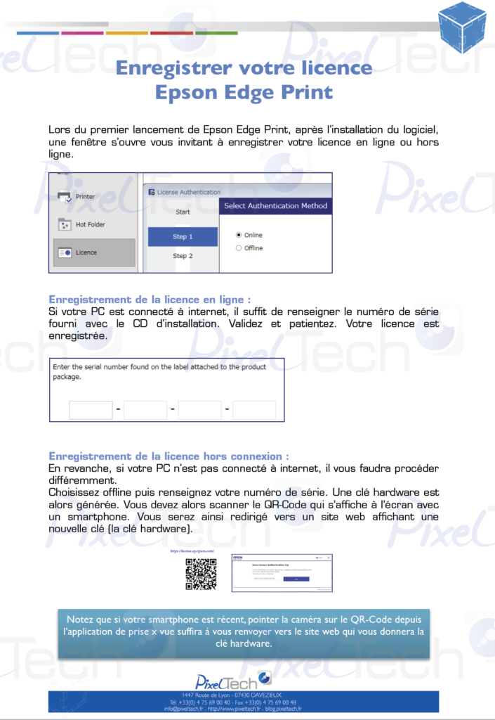 Enregistrer votre licence Epson Edge Print
